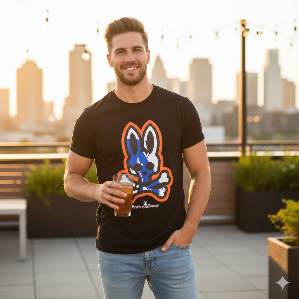 Playera Psycho Bunny Logotipo Bicolor Distintivo - Audacia y Modernidad para tu Estilo