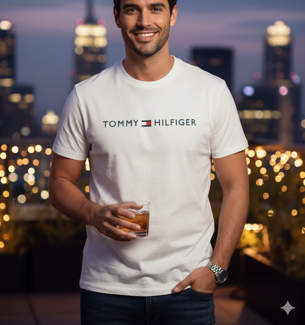 Playera Tomy Hilfger Logotipo Clásico - Elegancia Casual y Confort Atemporal