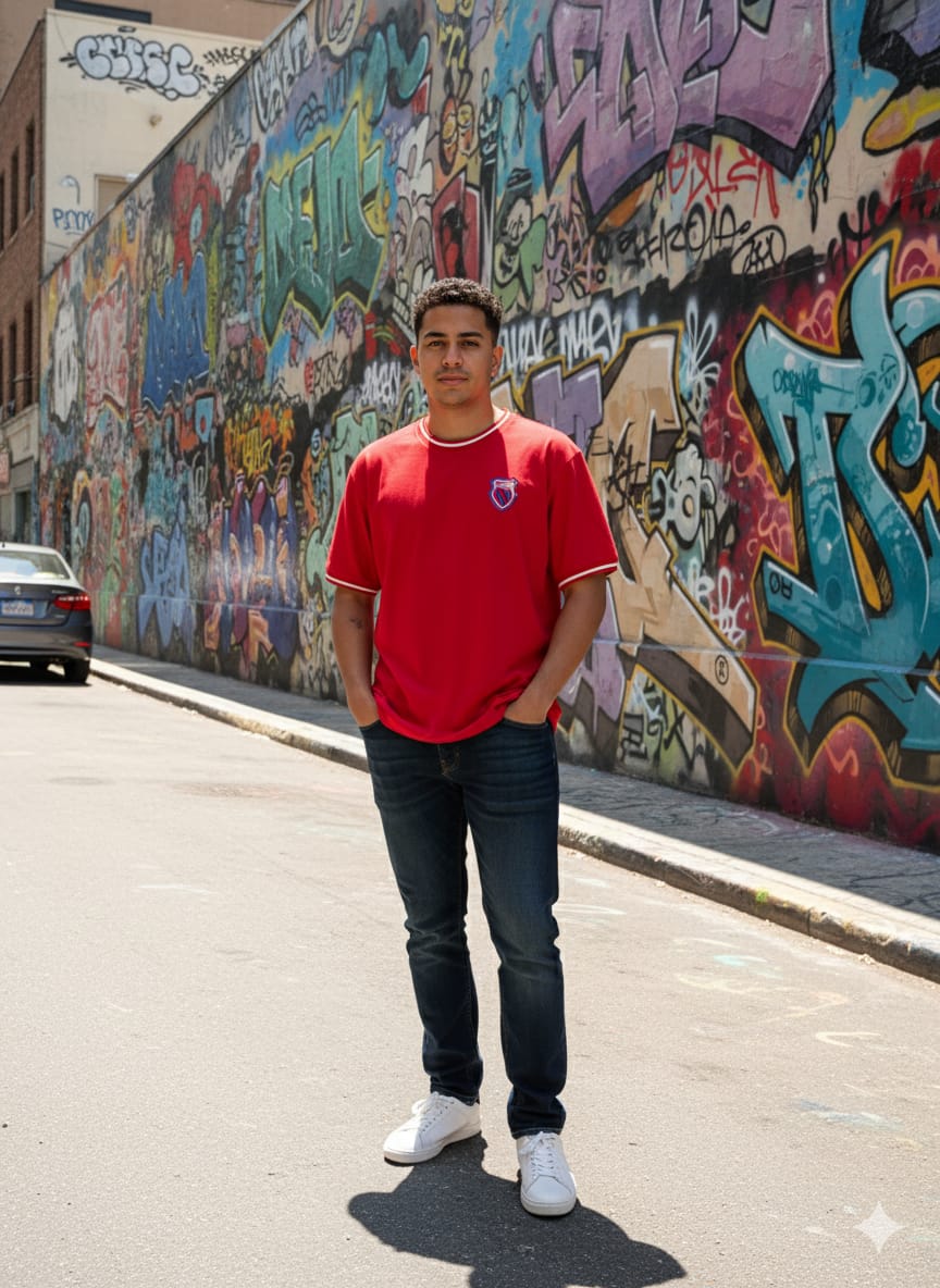 Playera K-Swiss Clásica Roja OVERSIZE - Estilo Urbano y Confort