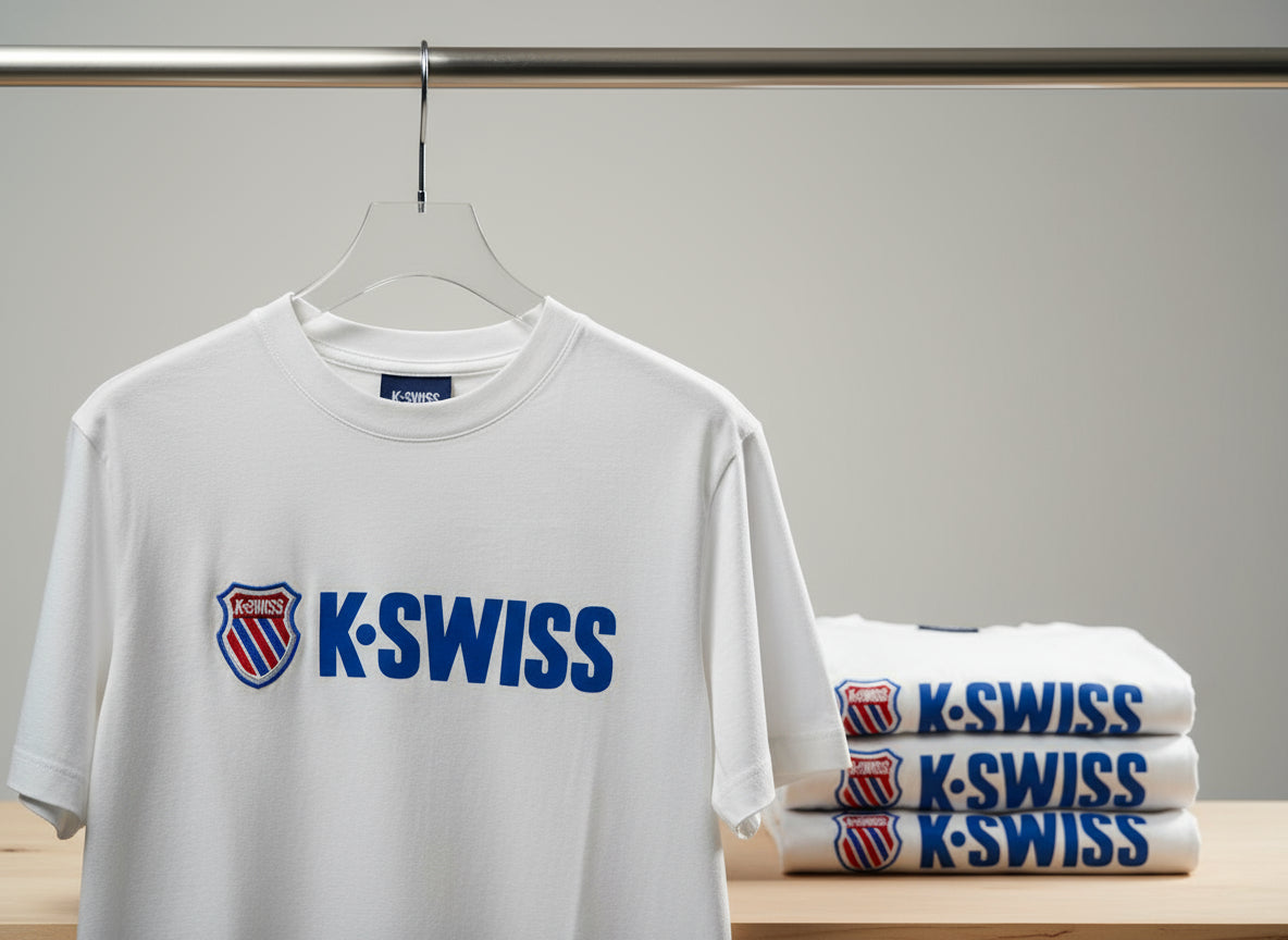 Playera K-Swiss OVERSIZE "Heritage Stripes" Blanca - Un Clásico Deportivo con Estilo